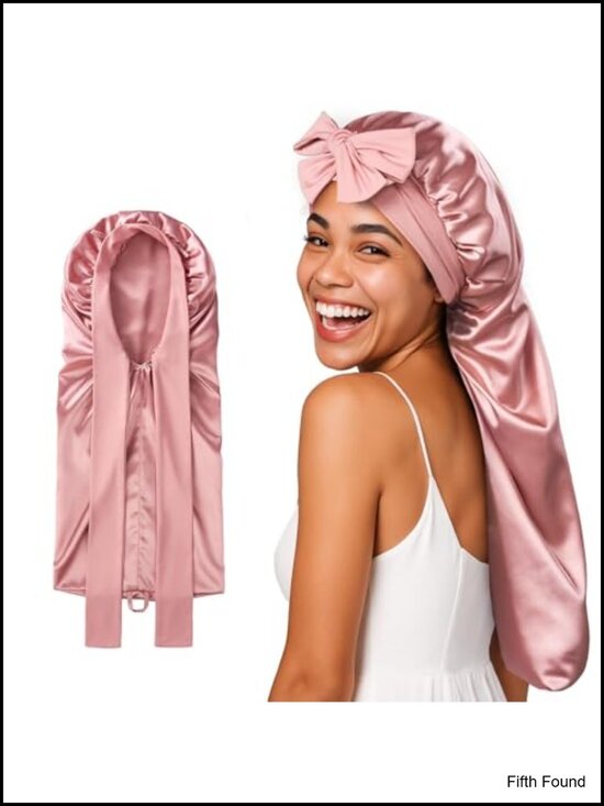 22 Momme Mulberry Silk Hair Bonnet for Sleeping Long Hair Braids